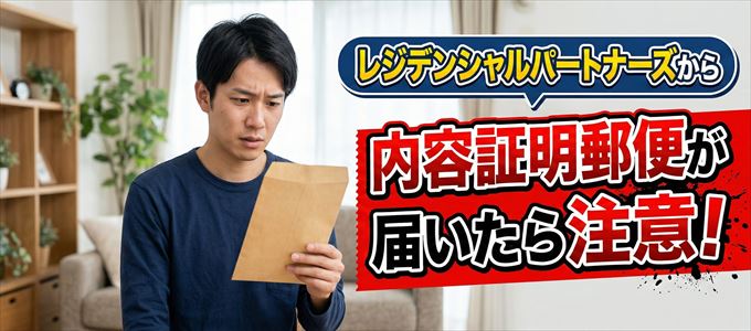 レジデンシャルパートナーズから内容証明郵便が届いたら注意!